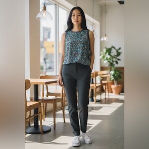 Athleta Mixed Media Printed Tank Top XS GUC Ornate Tile Print Shell